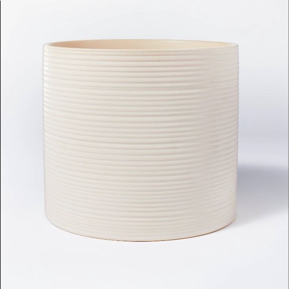 7 in x 8 in Textured Ceramic Vase Off White - Threshold designed w/ Studio McGee